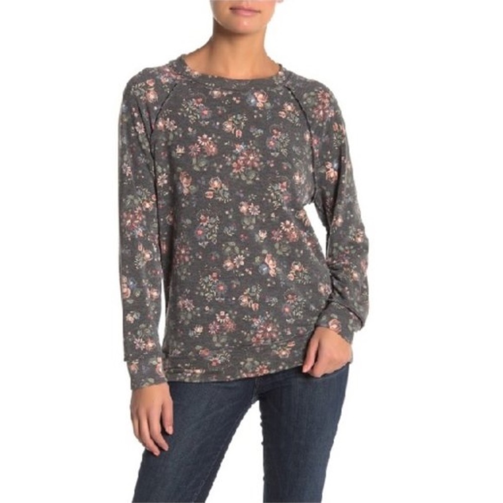 Caslon Floral Long Sleeve Cozy Sweatshirt